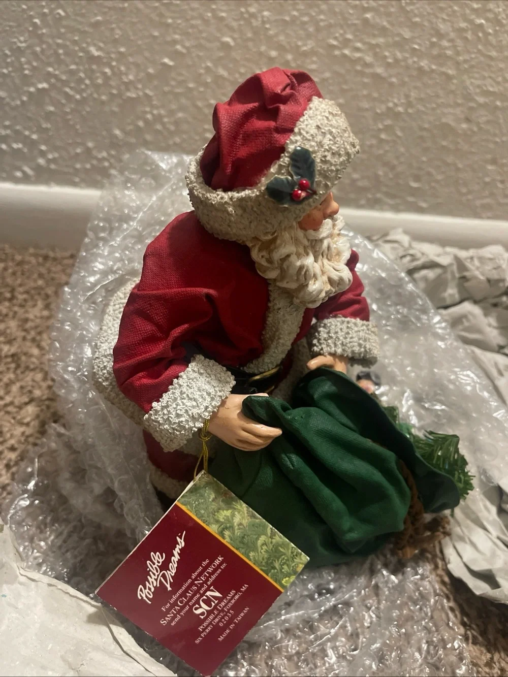 Santa Figurine Holiday Decoration - Red Coat